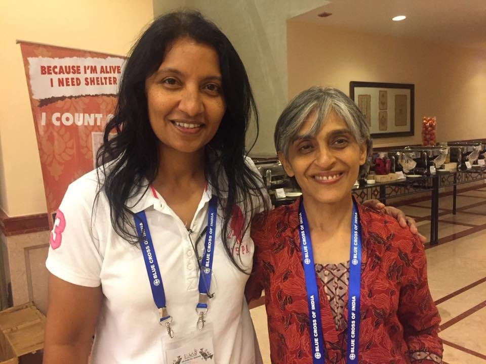 With fellow advocate at conference